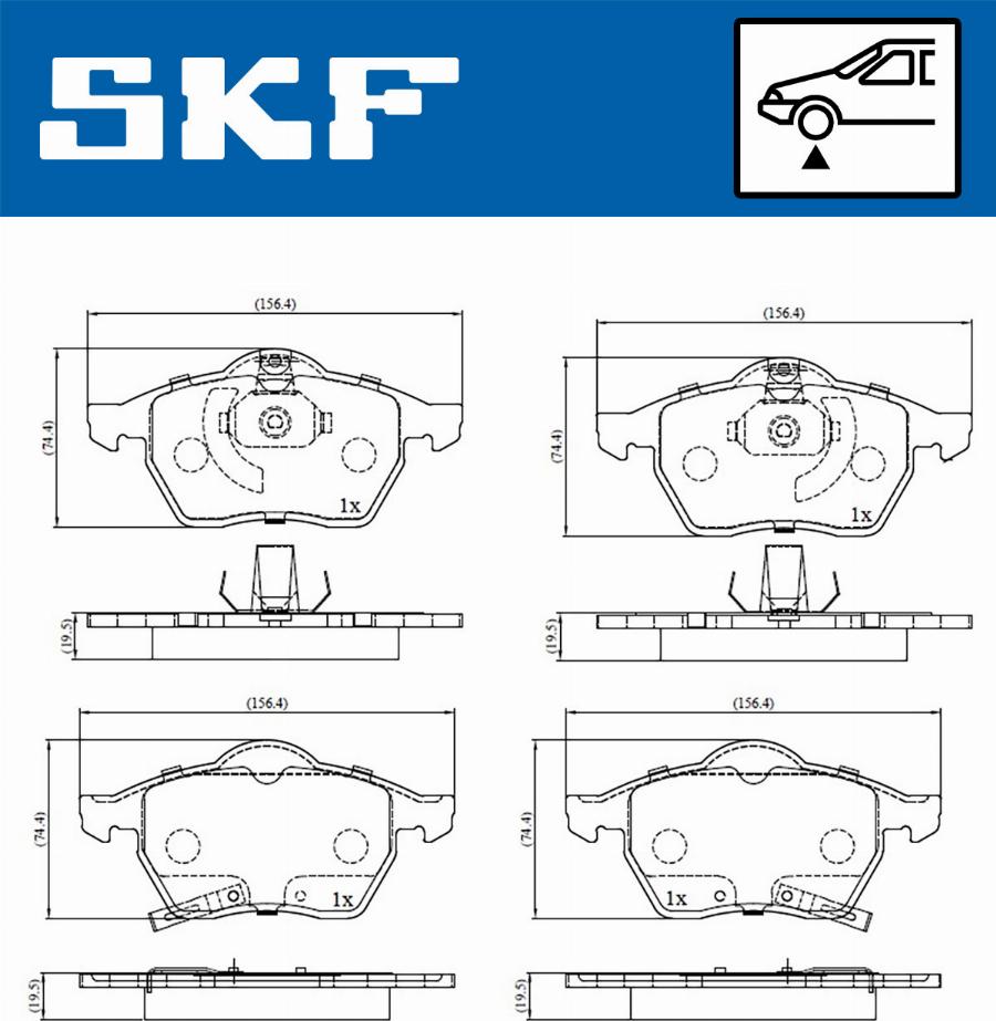 SKF VKBP 80424 A - Brake Pad Set, disc brake autospares.lv