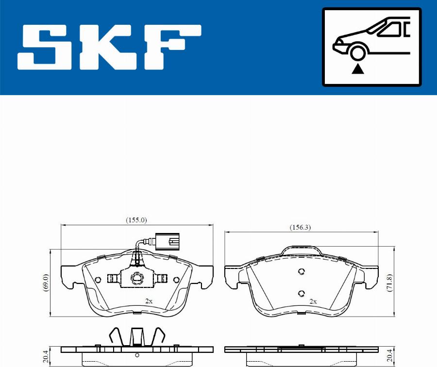 SKF VKBP 80476 E - Brake Pad Set, disc brake autospares.lv