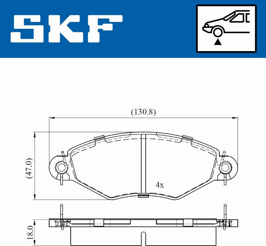 SKF VKBP 80470 - Brake Pad Set, disc brake autospares.lv