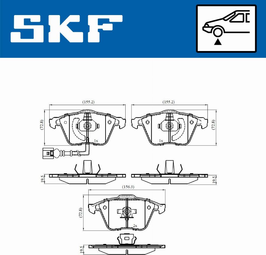 SKF VKBP 80594 E - Brake Pad Set, disc brake autospares.lv