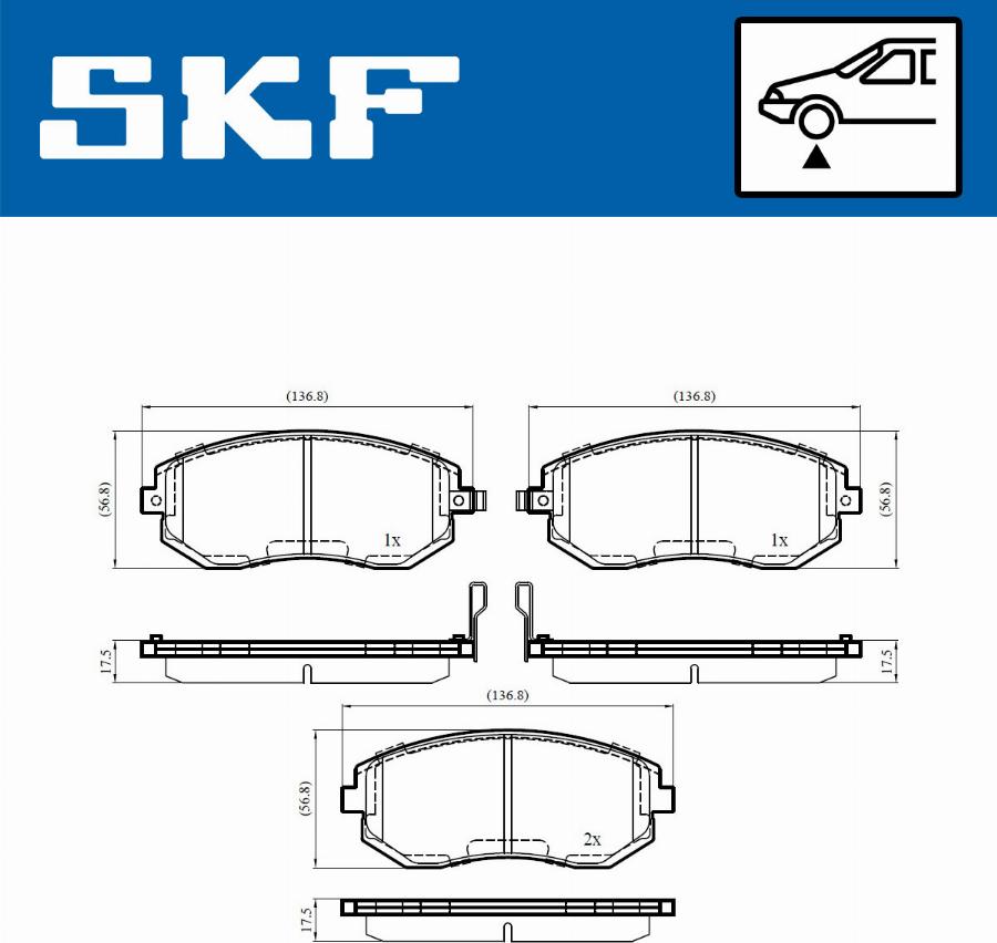 SKF VKBP 80545 A - Brake Pad Set, disc brake autospares.lv