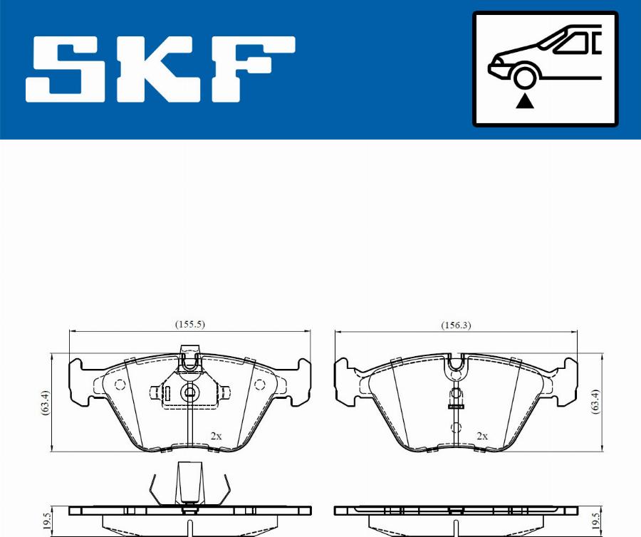 SKF VKBP 80548 - Brake Pad Set, disc brake autospares.lv