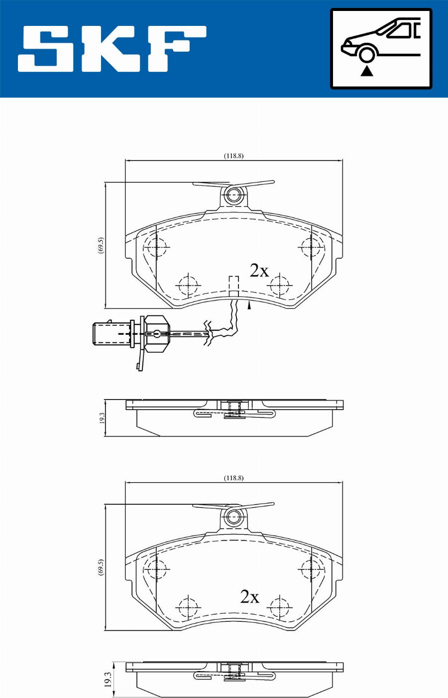 SKF VKBP 80547 E - Brake Pad Set, disc brake autospares.lv