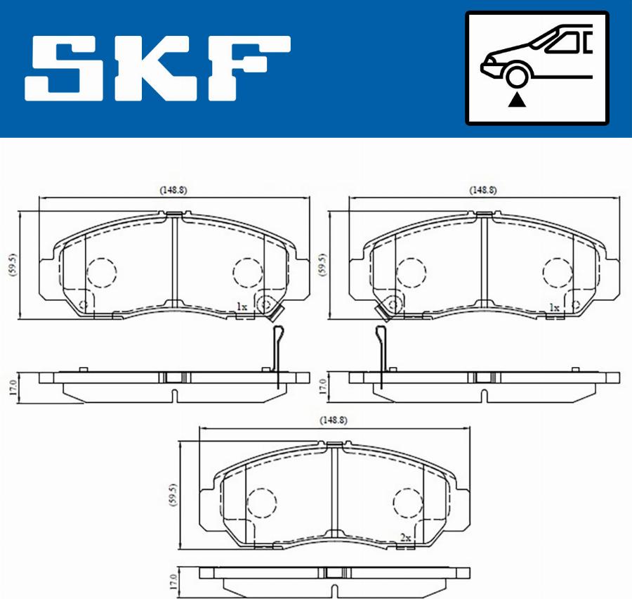 SKF VKBP 80558 A - Brake Pad Set, disc brake autospares.lv