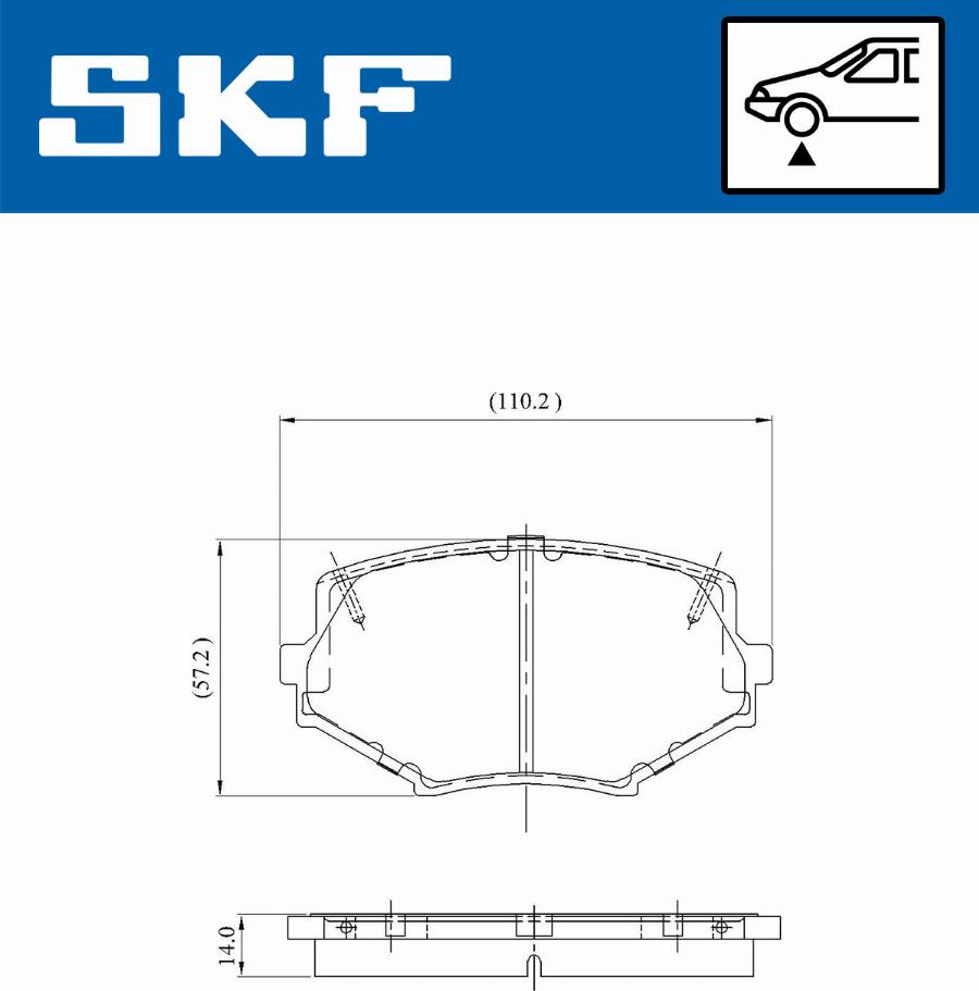 SKF VKBP 80564 A - Brake Pad Set, disc brake autospares.lv