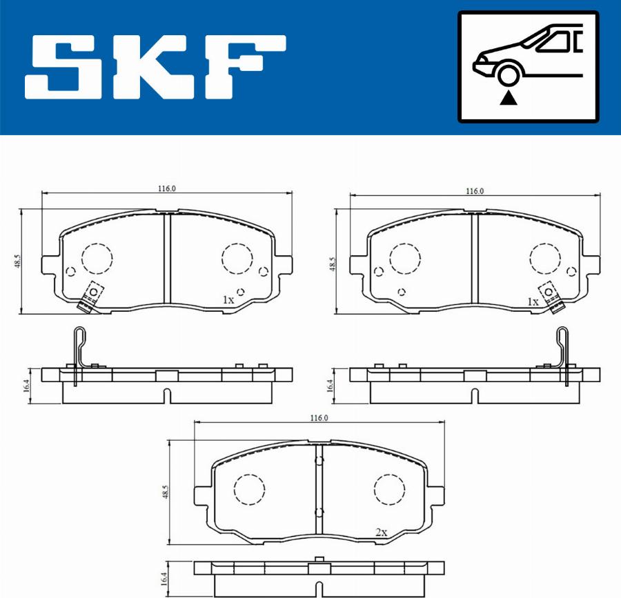 SKF VKBP 80567 A - Brake Pad Set, disc brake autospares.lv