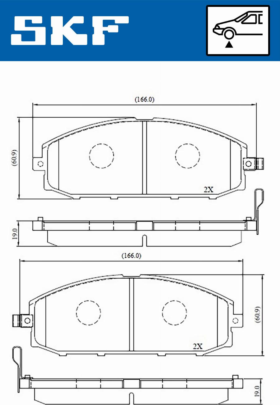 SKF VKBP 80509 A - Brake Pad Set, disc brake autospares.lv