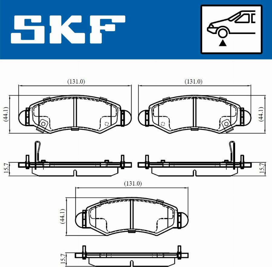 SKF VKBP 80500 A - Brake Pad Set, disc brake autospares.lv