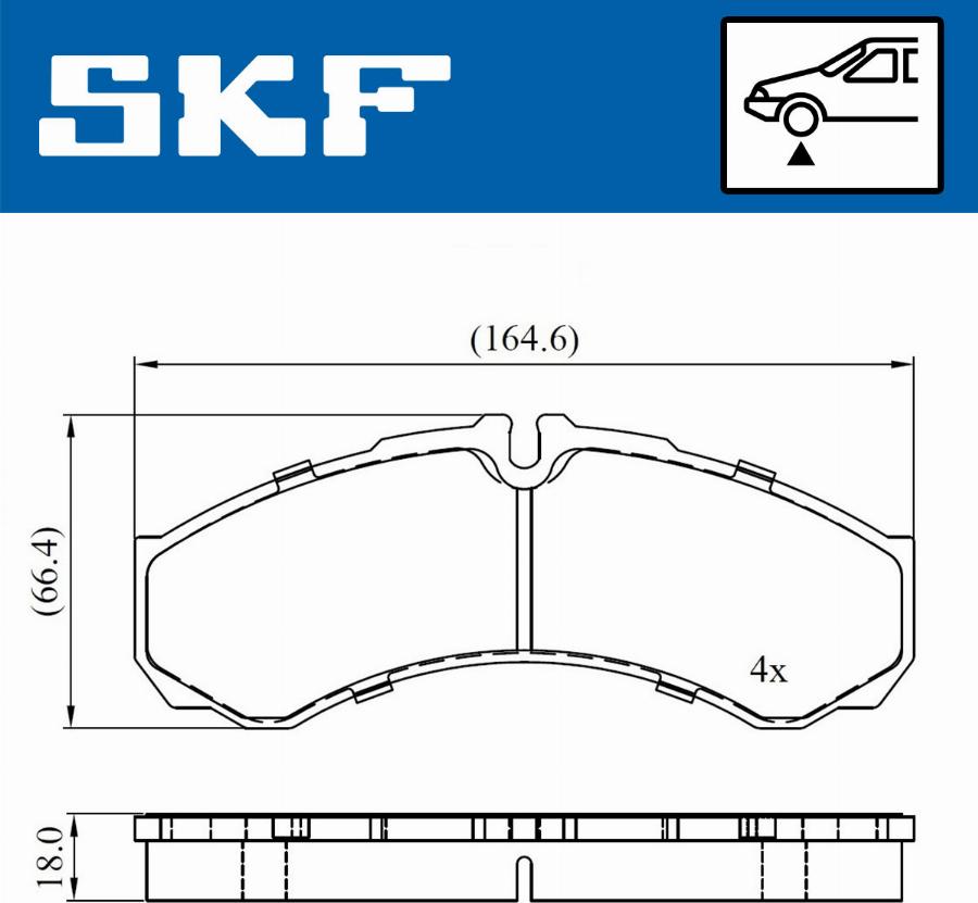 SKF VKBP 80507 - Brake Pad Set, disc brake autospares.lv