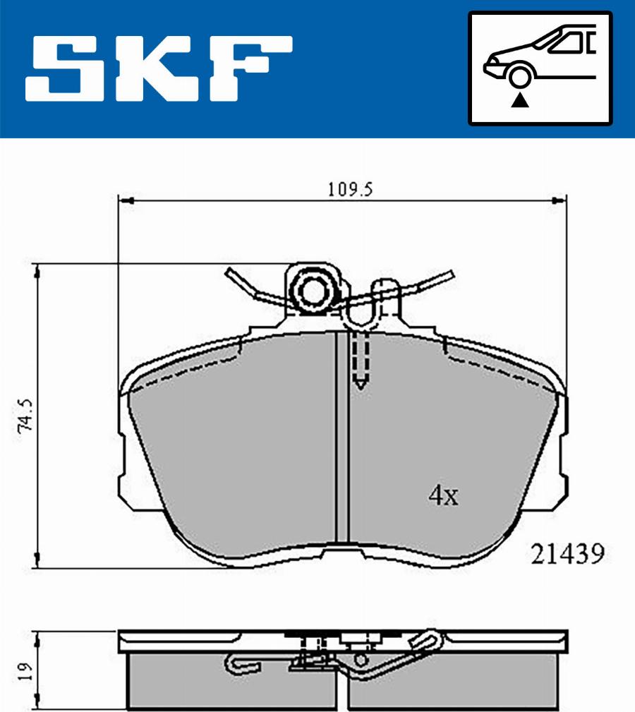 SKF VKBP 80516 - Brake Pad Set, disc brake autospares.lv