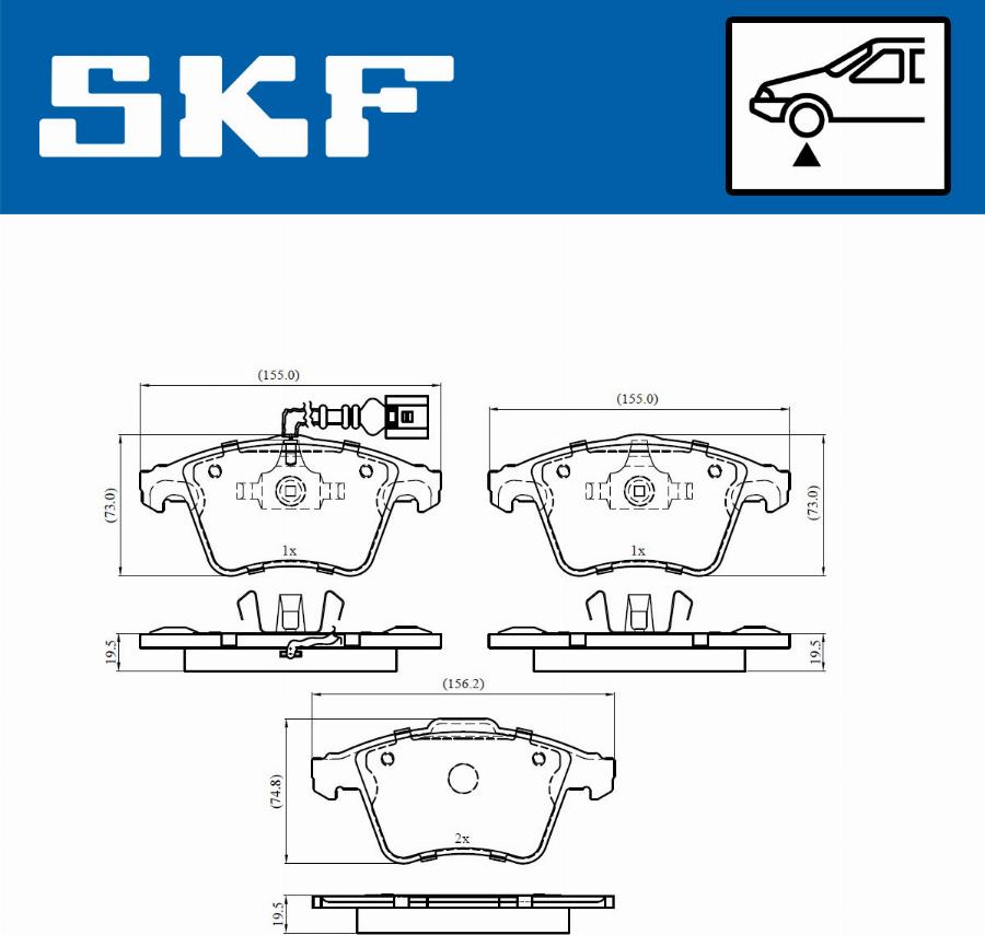 SKF VKBP 80589 E - Brake Pad Set, disc brake autospares.lv