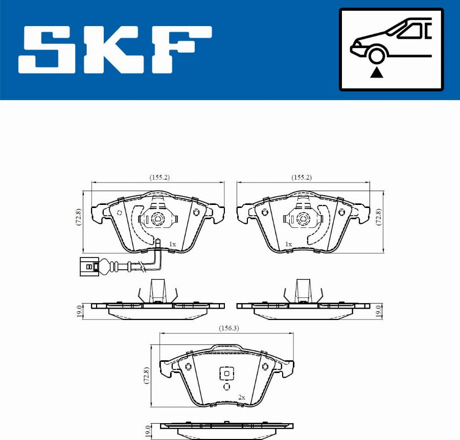 SKF VKBP 80586 E - Brake Pad Set, disc brake autospares.lv