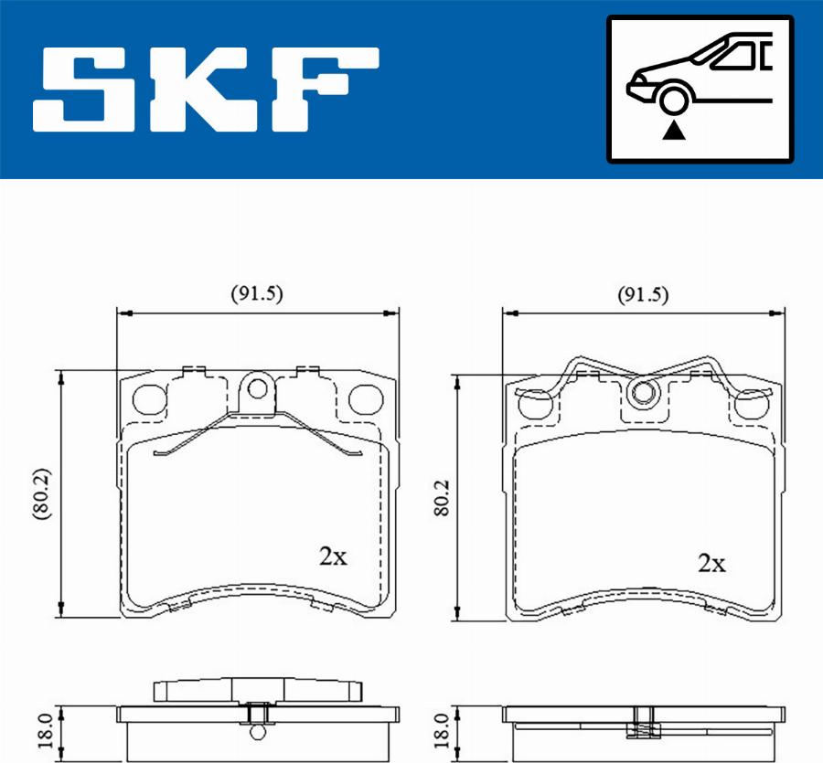 SKF VKBP 80536 - Brake Pad Set, disc brake autospares.lv