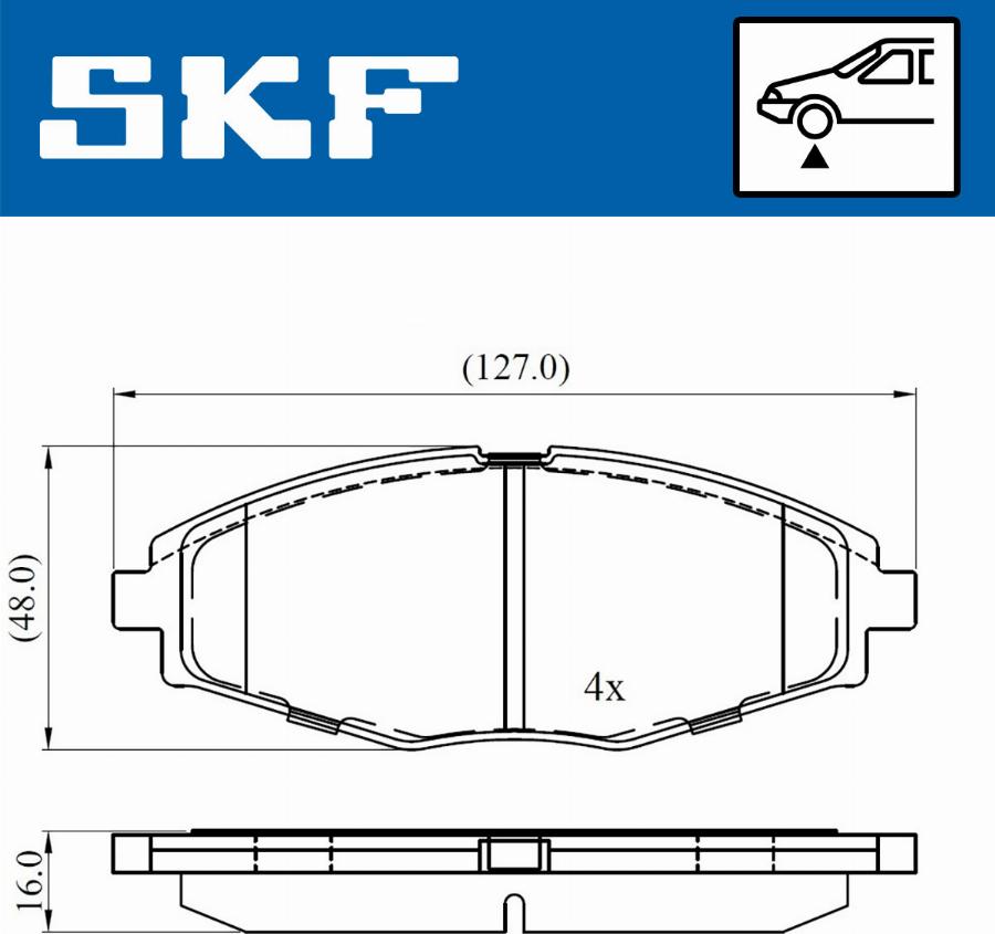 SKF VKBP 80532 - Brake Pad Set, disc brake autospares.lv