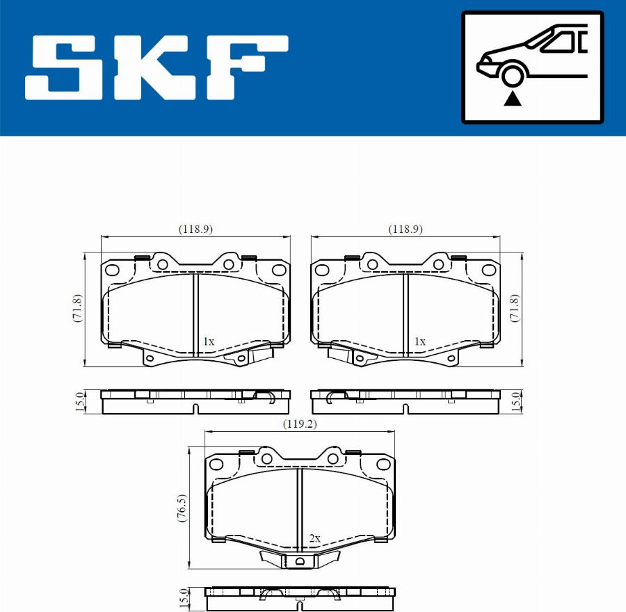 SKF VKBP 80537 A - Brake Pad Set, disc brake autospares.lv