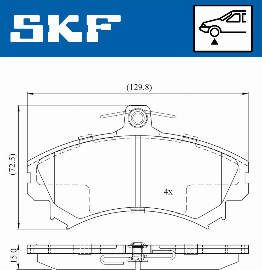 SKF VKBP 80575 A - Brake Pad Set, disc brake autospares.lv