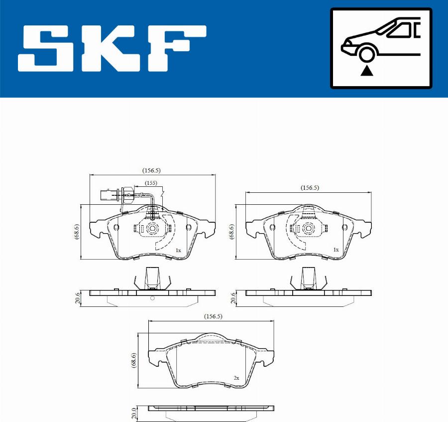 SKF VKBP 80573 E - Brake Pad Set, disc brake autospares.lv