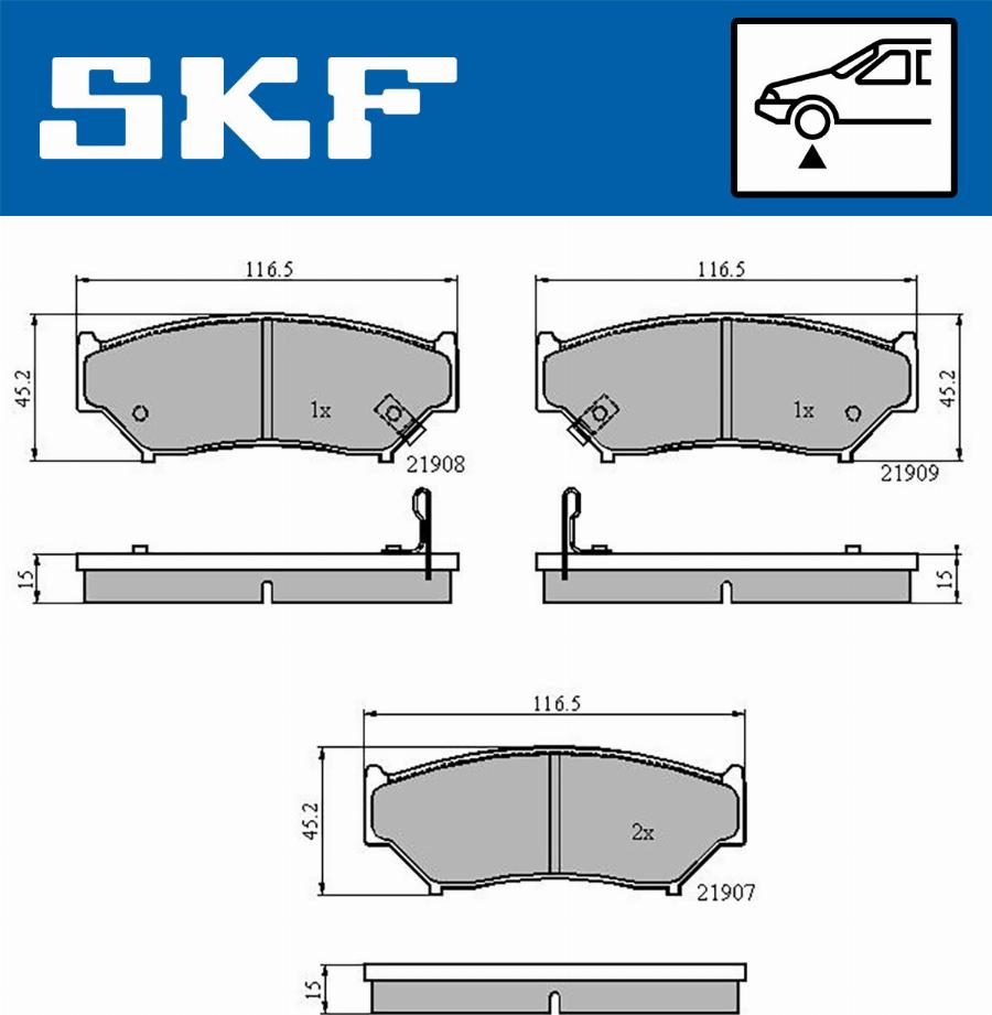 SKF VKBP 80572 A - Brake Pad Set, disc brake autospares.lv