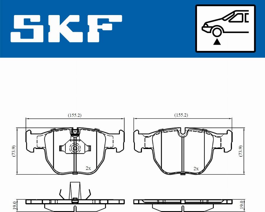 SKF VKBP 80656 - Brake Pad Set, disc brake autospares.lv