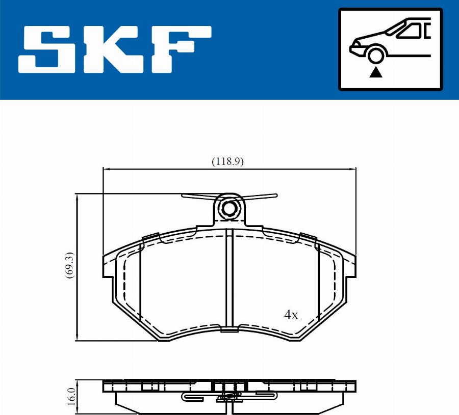 SKF VKBP 80668 - Brake Pad Set, disc brake autospares.lv