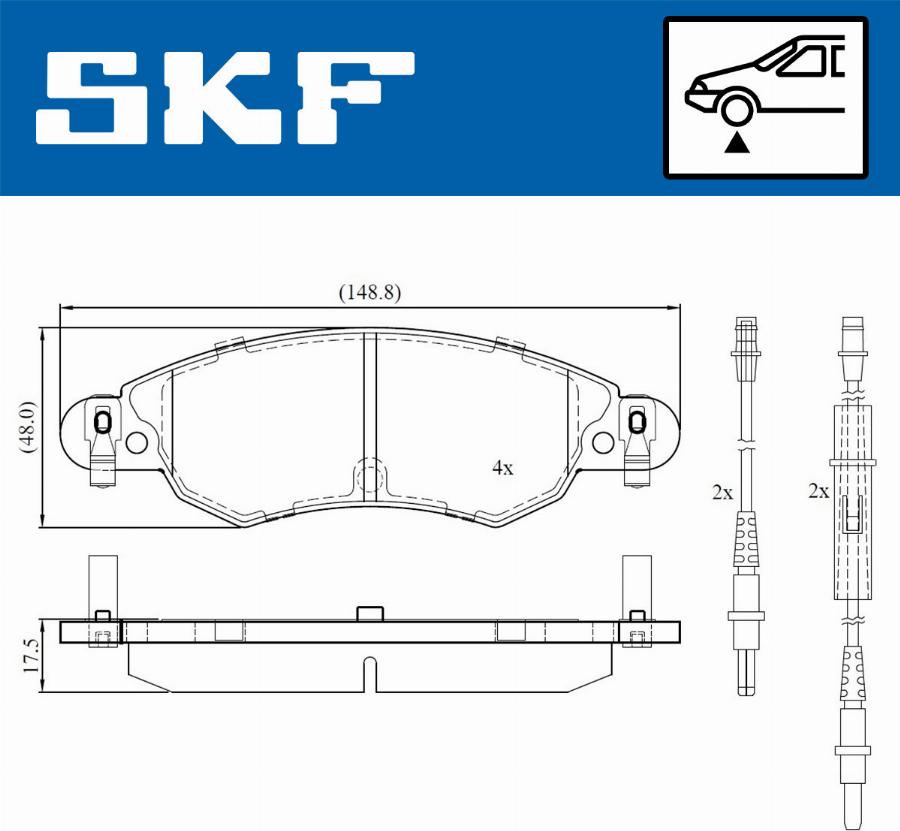 SKF VKBP 80607 E - Brake Pad Set, disc brake autospares.lv