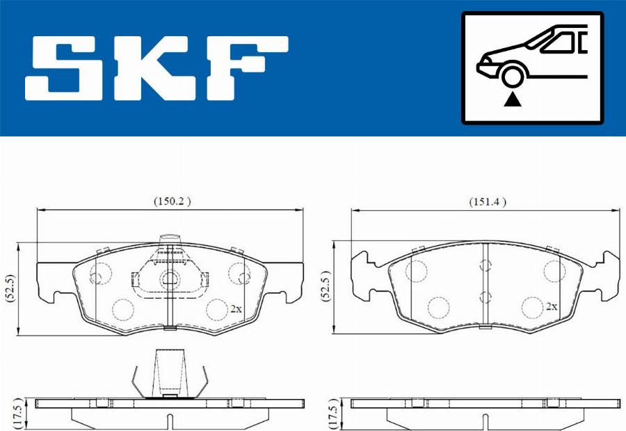 SKF VKBP 80618 - Brake Pad Set, disc brake autospares.lv