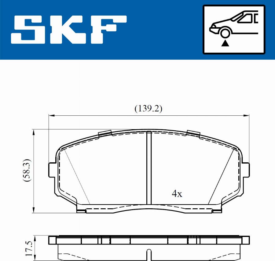 SKF VKBP 80612 A - Brake Pad Set, disc brake autospares.lv