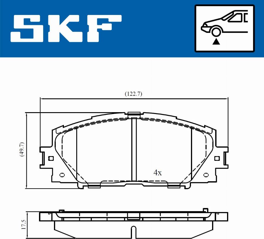 SKF VKBP 80680 - Brake Pad Set, disc brake autospares.lv