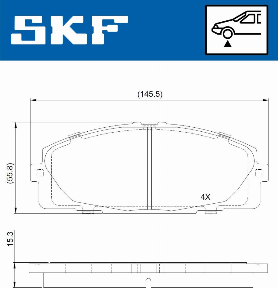 SKF VKBP 80688 - Brake Pad Set, disc brake autospares.lv