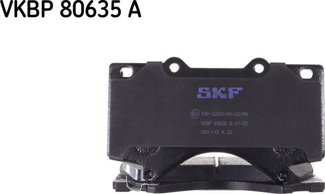 SKF VKBP 80635 A - Brake Pad Set, disc brake autospares.lv