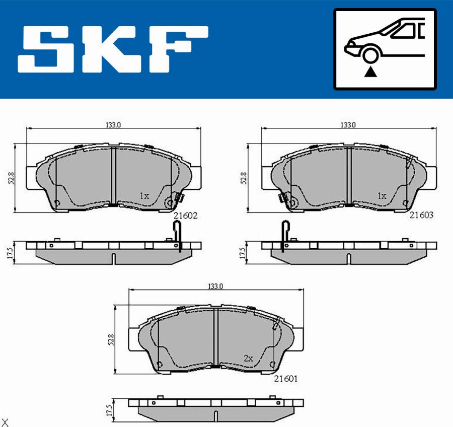 SKF VKBP 80638 A - Brake Pad Set, disc brake autospares.lv