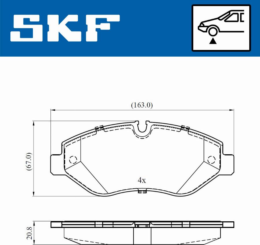 SKF VKBP 80633 E - Brake Pad Set, disc brake autospares.lv