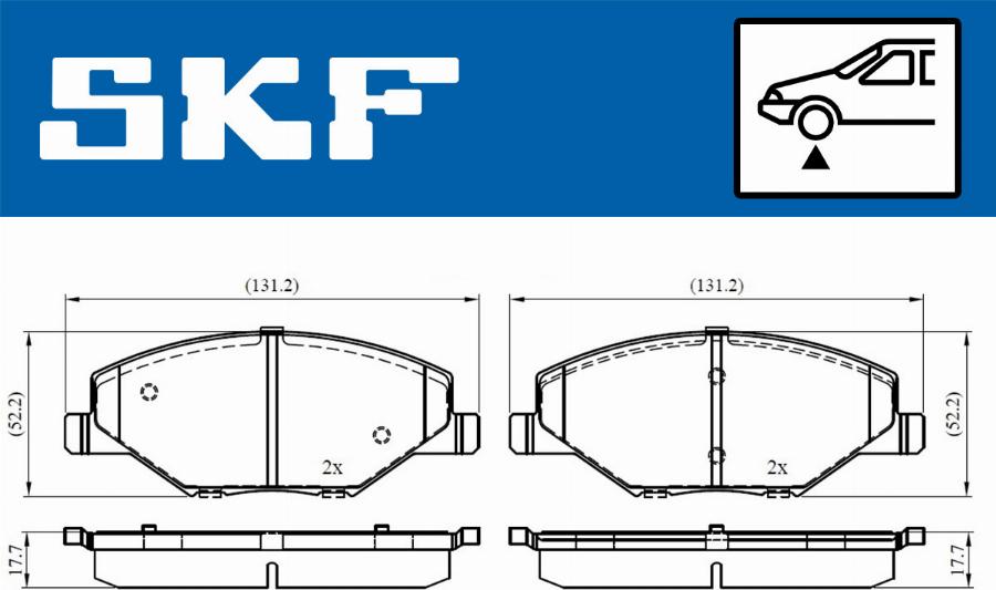 SKF VKBP 80628 - Brake Pad Set, disc brake autospares.lv