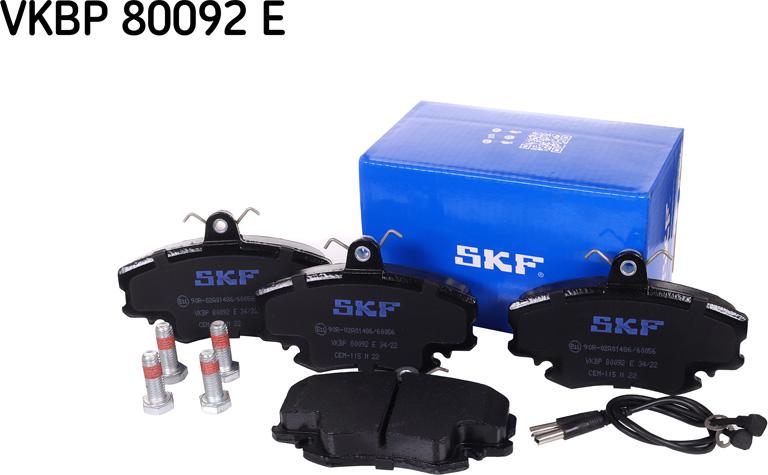 SKF VKBP 80092 E - Brake Pad Set, disc brake autospares.lv