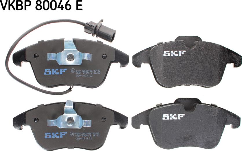 SKF VKBP 80046 E - Brake Pad Set, disc brake autospares.lv