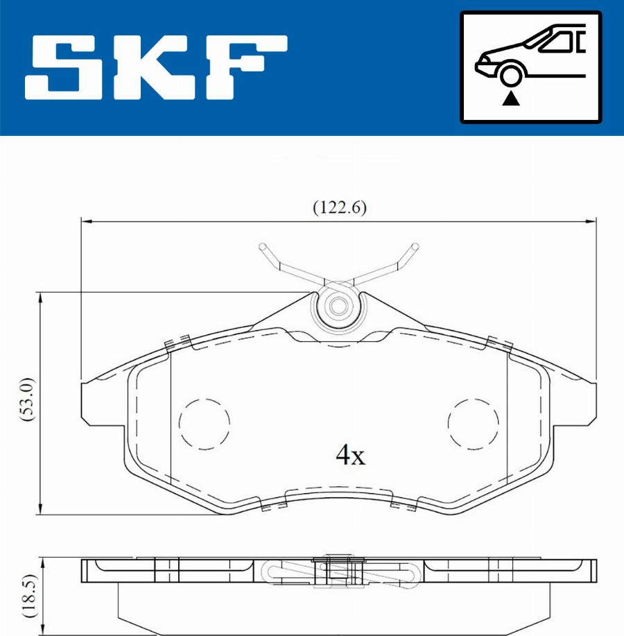 SKF VKBP 80041 - Brake Pad Set, disc brake autospares.lv