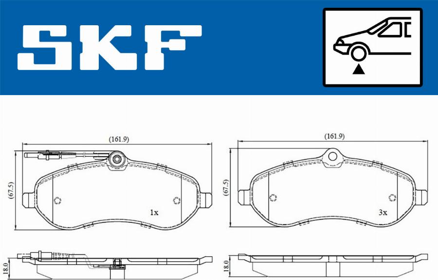 SKF VKBP 80048 E - Brake Pad Set, disc brake autospares.lv