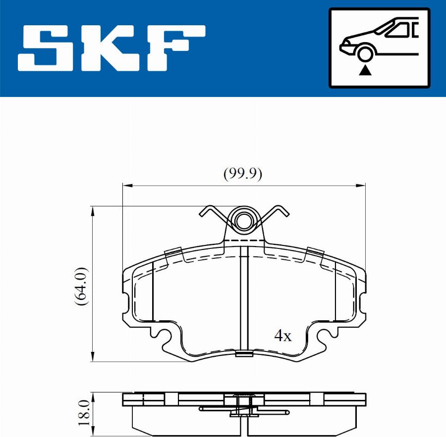 SKF VKBP 80050 - Brake Pad Set, disc brake autospares.lv