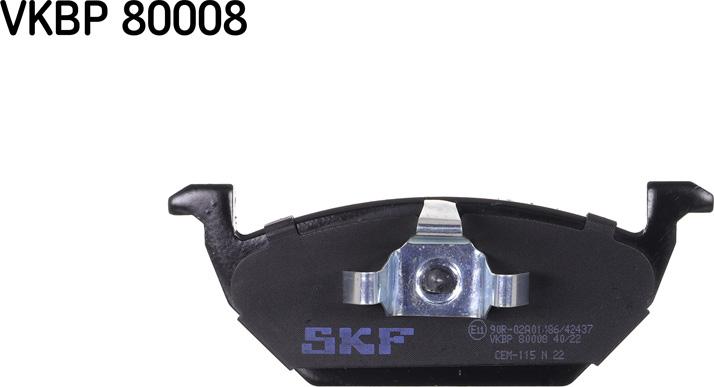 SKF VKBP 80008 - Brake Pad Set, disc brake autospares.lv