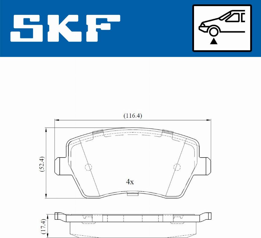 SKF VKBP 80003 - Brake Pad Set, disc brake autospares.lv