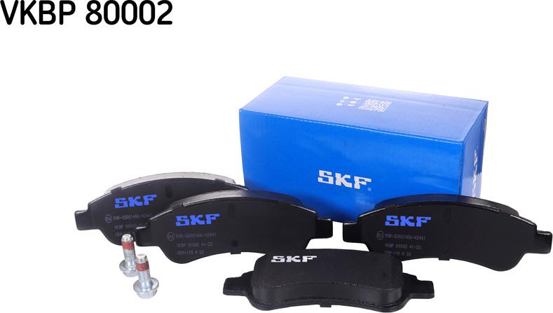 SKF VKBP 80002 - Brake Pad Set, disc brake autospares.lv