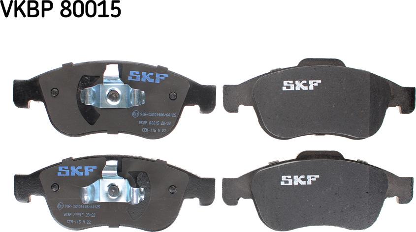 SKF VKBP 80015 - Brake Pad Set, disc brake autospares.lv