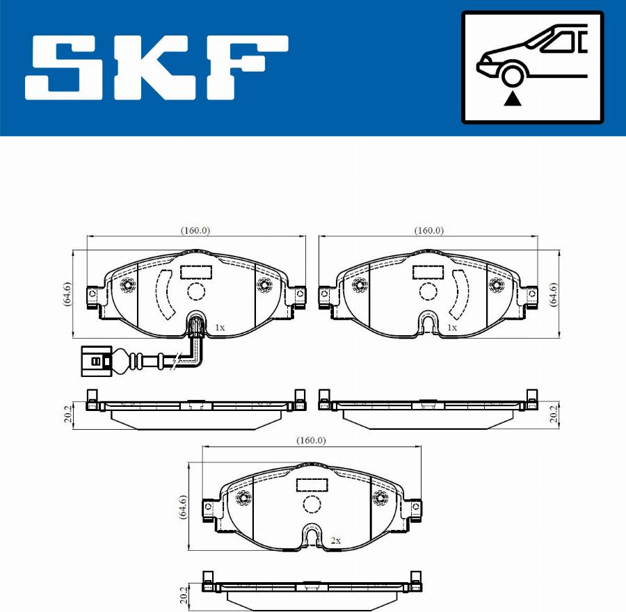 SKF VKBP 80018 E - Brake Pad Set, disc brake autospares.lv