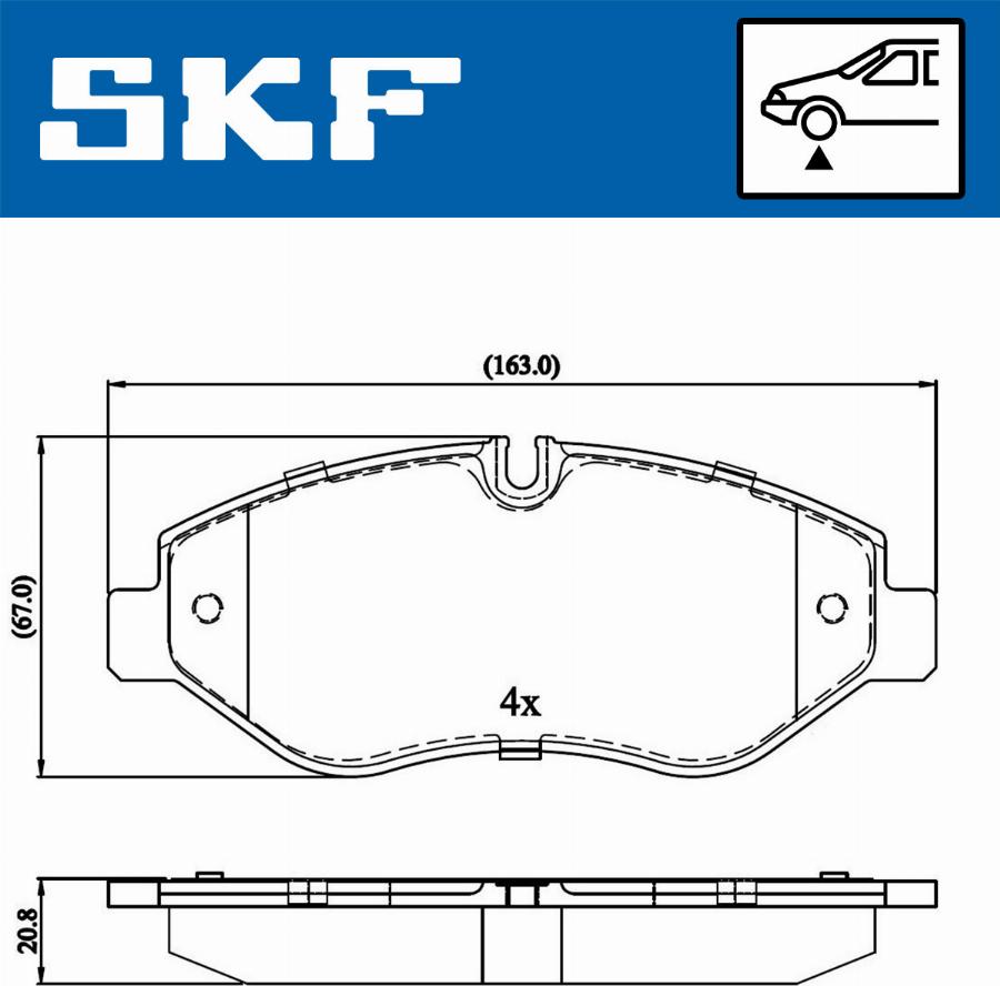 SKF VKBP 80089 - Brake Pad Set, disc brake autospares.lv