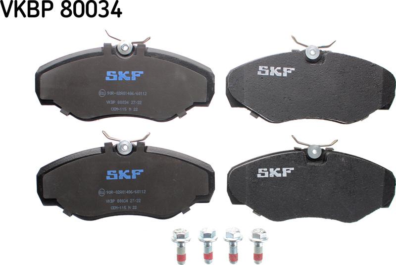 SKF VKBP 80034 - Brake Pad Set, disc brake autospares.lv