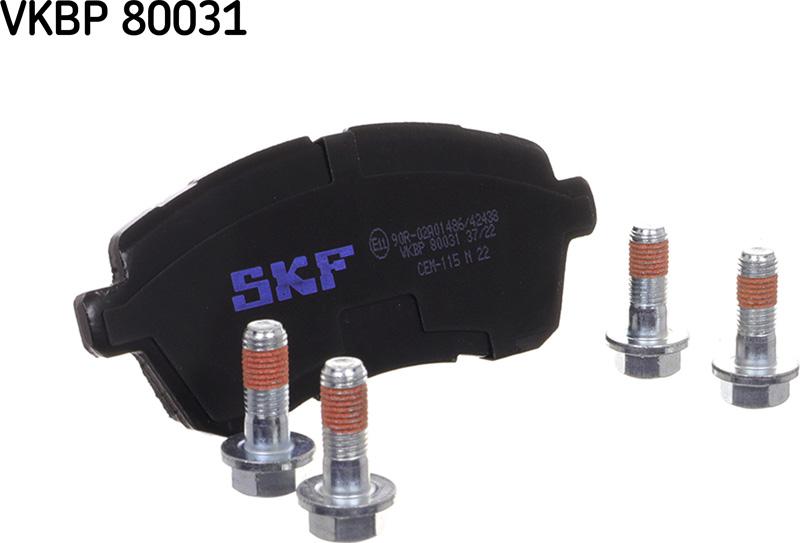 SKF VKBP 80031 - Brake Pad Set, disc brake autospares.lv