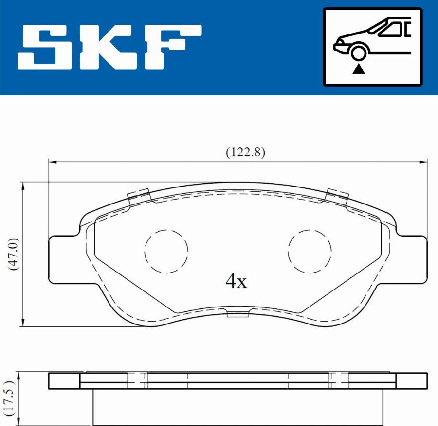 SKF VKBP 80037 - Brake Pad Set, disc brake autospares.lv