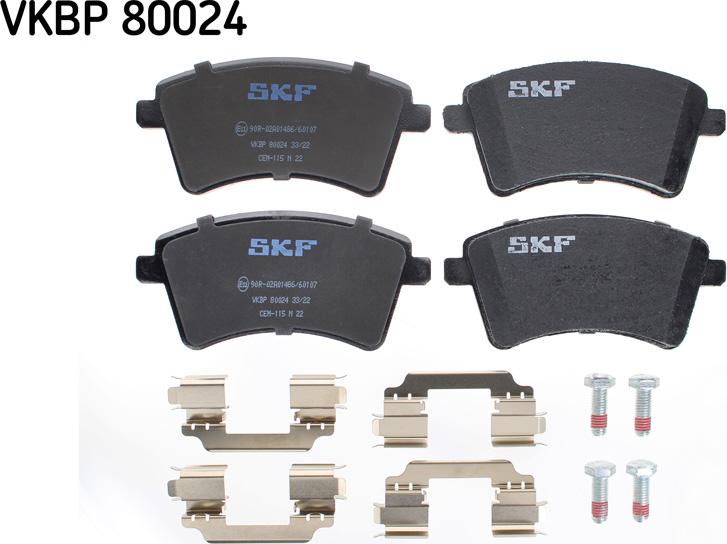 SKF VKBP 80024 - Brake Pad Set, disc brake autospares.lv