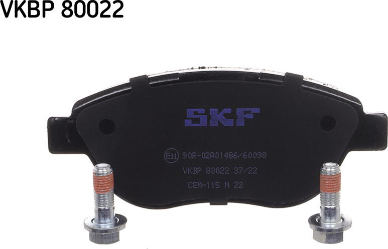 SKF VKBP 80022 - Brake Pad Set, disc brake autospares.lv