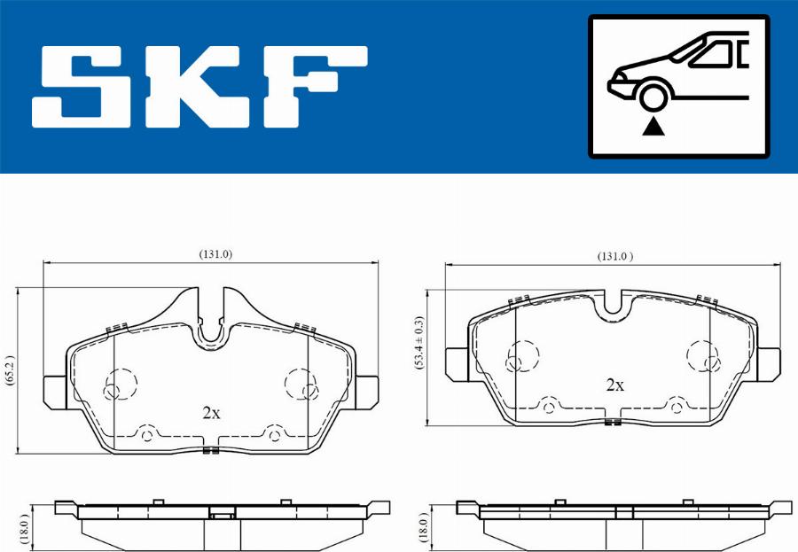 SKF VKBP 80079 - Brake Pad Set, disc brake autospares.lv